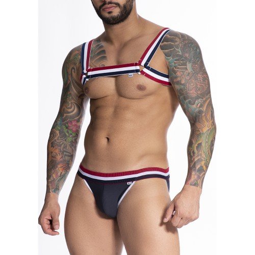 Foto do produto Jockstrap Azul Marinho com Elástico Tricolor