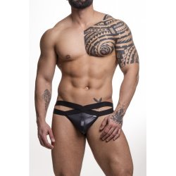 Jockstrap Preta com Elástico Duplo Frontal