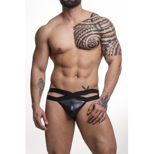 Foto do produto Jockstrap Preta com Elástico Duplo Frontal