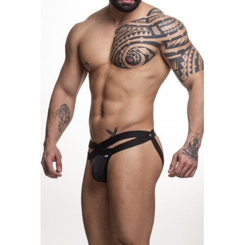 Foto do produto Jockstrap Preta com Elástico Duplo Frontal