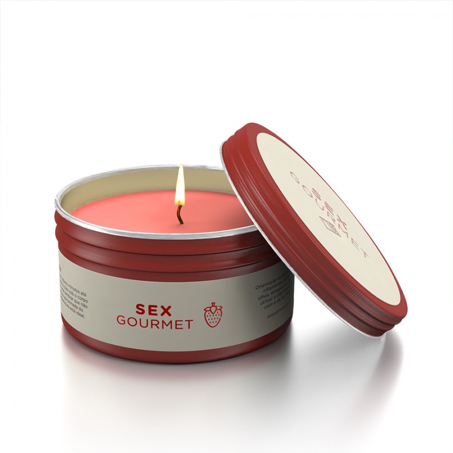 Foto do produto Sex Gourmet Vela Beijável de Morango 70g