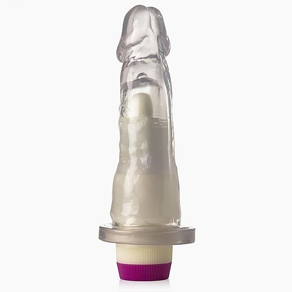 Foto do produto Pênis Vibrador Delícia em Gel Translúcido 16x4cm