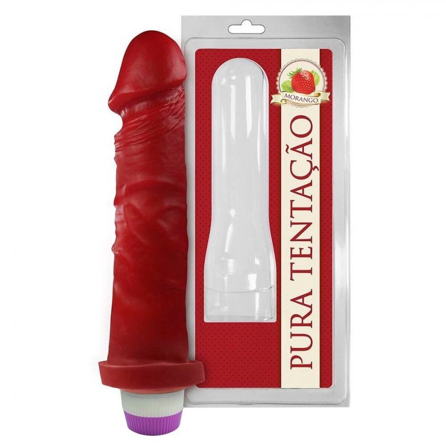 Foto do produto Pênis Vibrador Aromático Morango 18x4cm