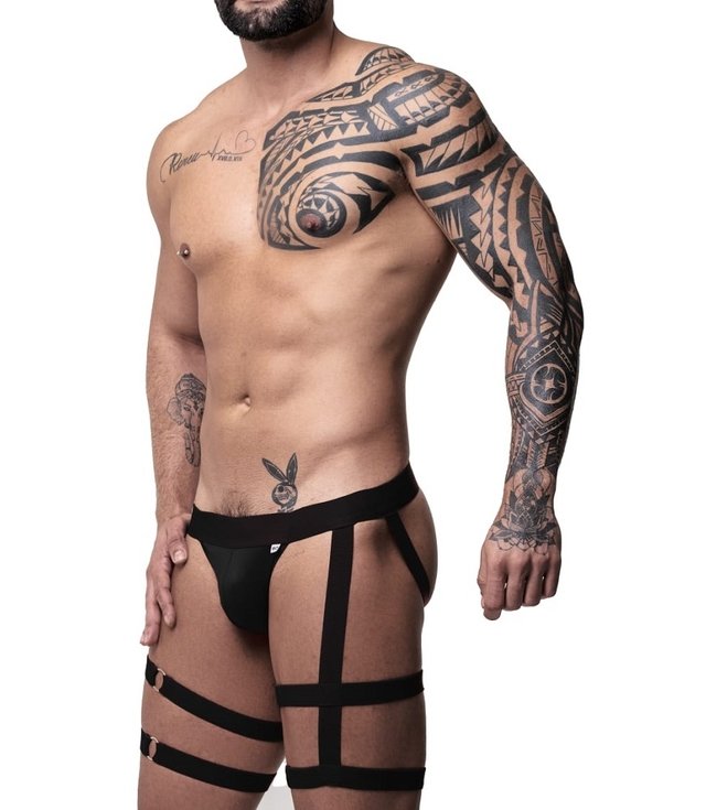 Foto do produto Jockstrap Preta com Ligas Duplas