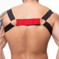 Foto do produto Harness em Elástico Preto com Vermelho