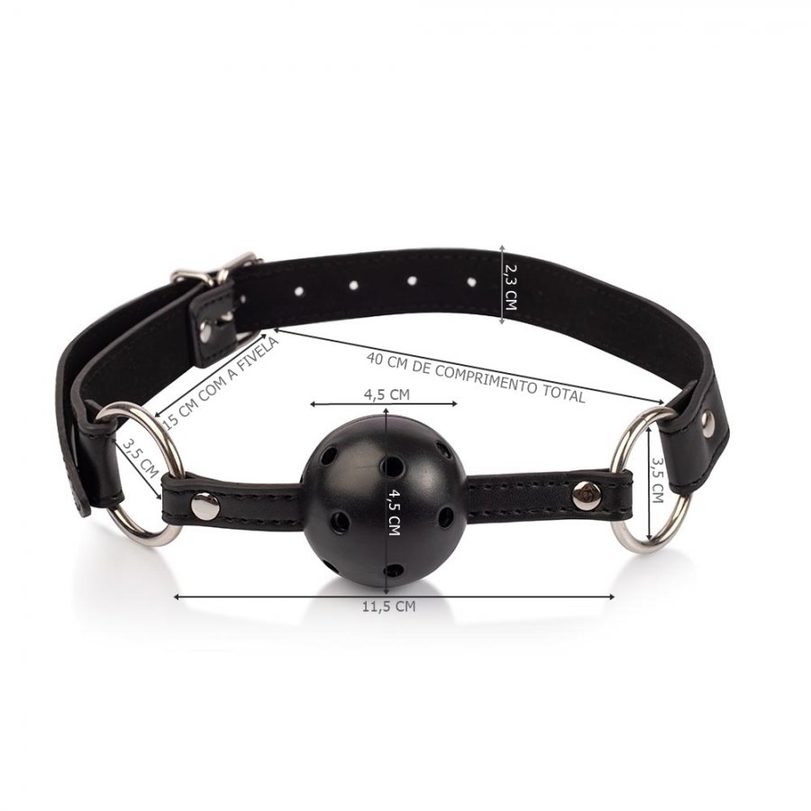 Foto do produto Mordaça com Bola e Tiras Ajustáveis