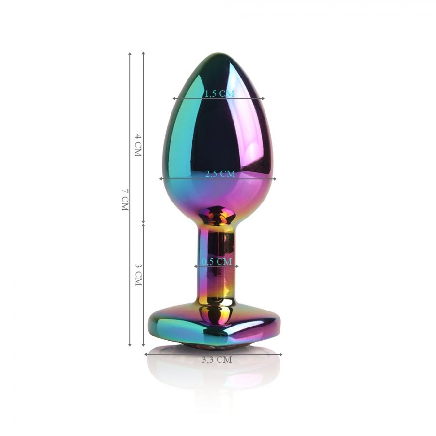 Foto do produto LUC - Plug Pequeno em Metal Furta-Cor - Coração