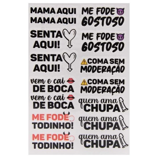 Foto do produto Cartela de Tatuagens Íntima - Modelo 1