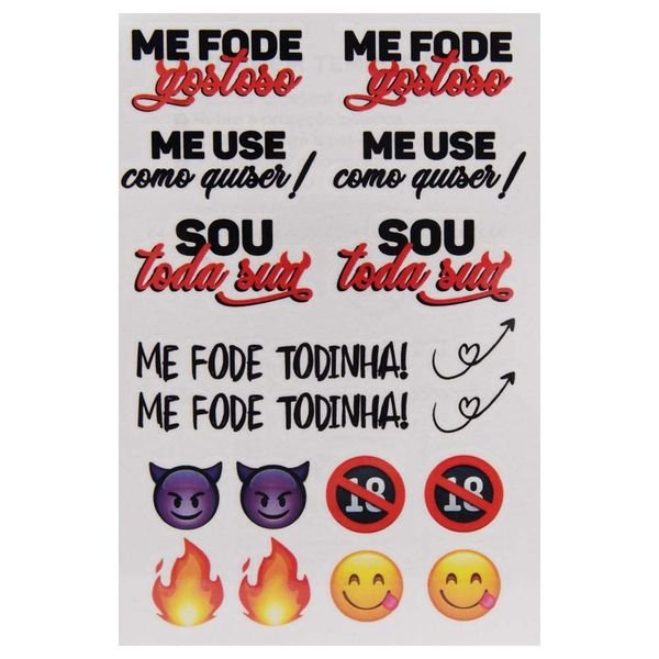 Foto do produto Cartela de Tatuagens Íntimas - Modelo 5