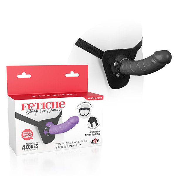 Foto do produto Cinta Ajustável com Pênis Preto - 19,5x4,5cm
