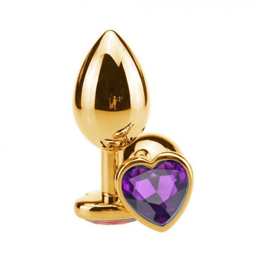 Foto do produto Plug Pequeno Dourado de Coração - Roxo