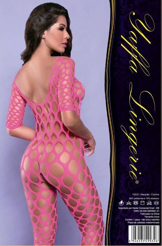 Foto do produto Macacão Arrastão Rosa Neon