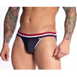 Jockstrap Azul Marinho com Elástico Tricolor