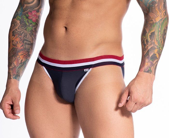 Foto do produto Jockstrap Azul Marinho com Elástico Tricolor