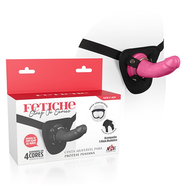 Foto do produto Cinta Ajustável com Pênis Rosa - 14x4cm