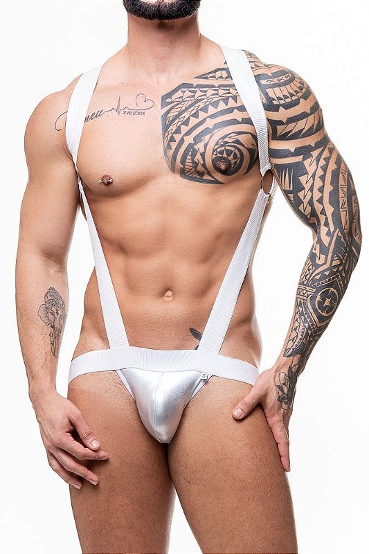 Foto do produto Body Jockstrap em Cirrê Prata