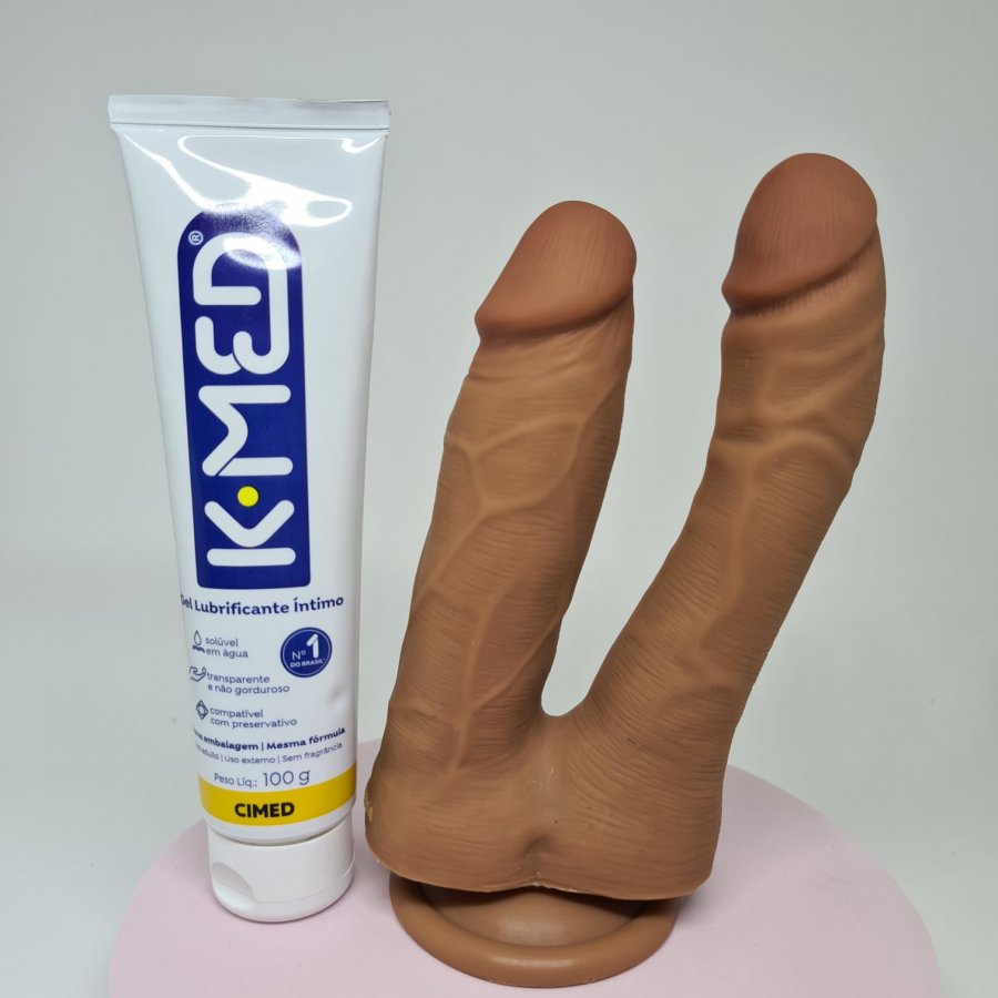 Foto do produto Pênis Dupla Penetração 15x3,5cm +16x3cm