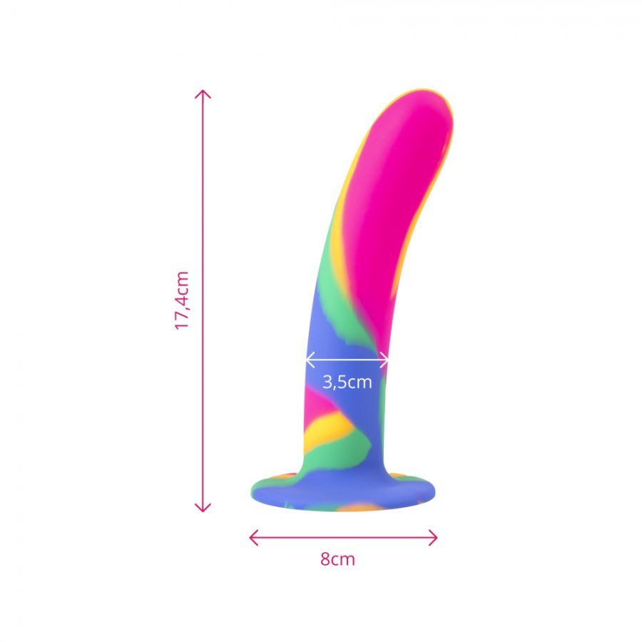 Foto do produto Dildo em Silicone Premium Rainbow 17x3,5cm