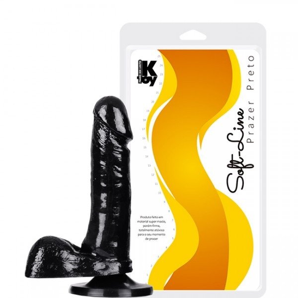 Foto do produto Pênis Preto com Ventosa 17,5 x 3,8 cm