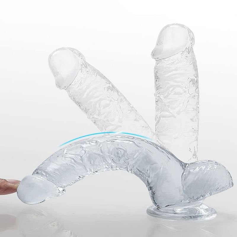 Foto do produto Pênis em Silicone Transparente e Glitter 20 x 4,3cm