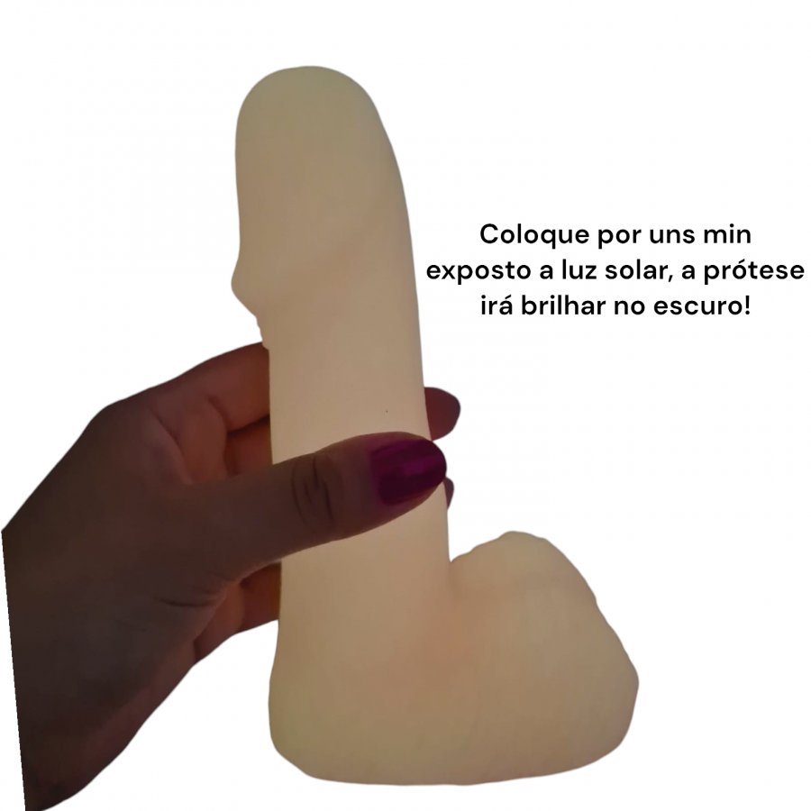 Foto do produto Pênis Pink em Cyberskin Fosforescente (18x4cm)