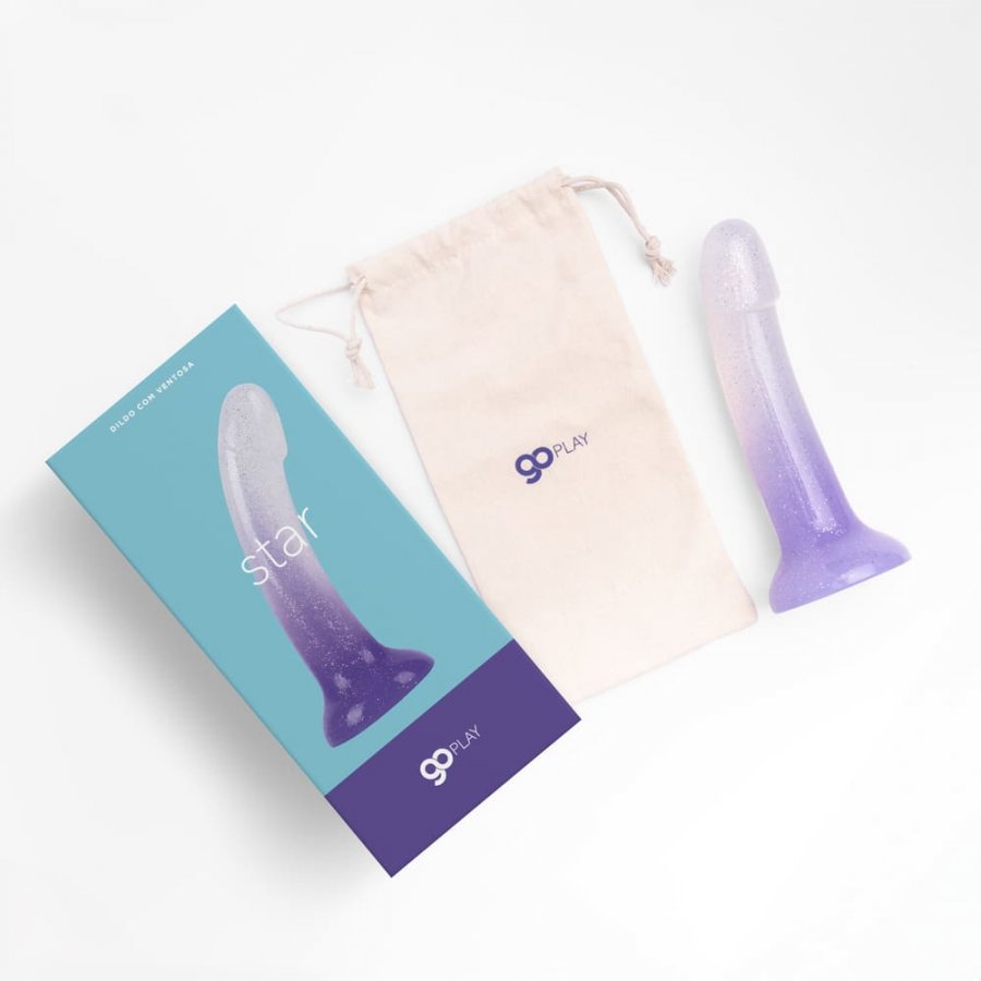 Foto do produto STAR - Dildo em Silicone com Glitter (Lilás)