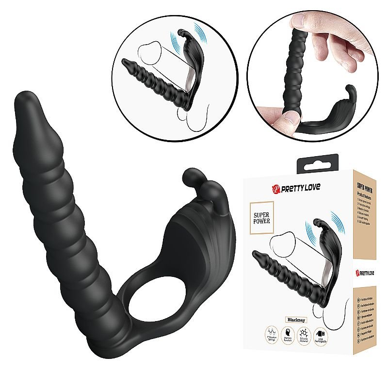 Foto do produto Anel Peniano Recarregável com Plug Anal