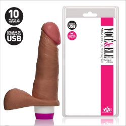 Pênis Vibrador Recarregável 10 Modos 15 x 4cm