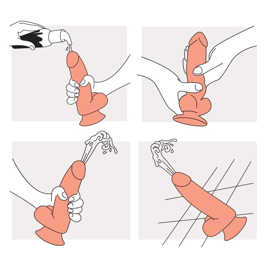 Foto do produto Splash Pênis Ejaculador + Sêmen Lub Morango