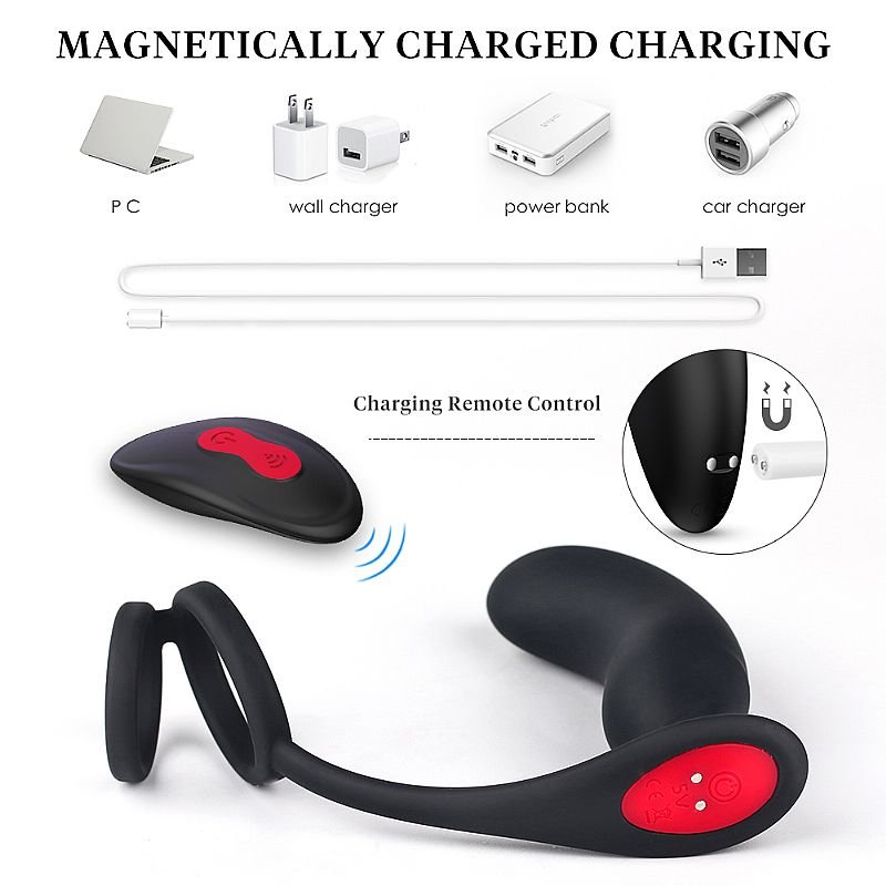 Foto do produto Vibrador de Próstata com Anel Peniano e Controle Remoto