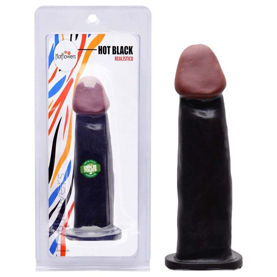 Foto do produto Pênis Hot Black em Silicone 18x4,5cm