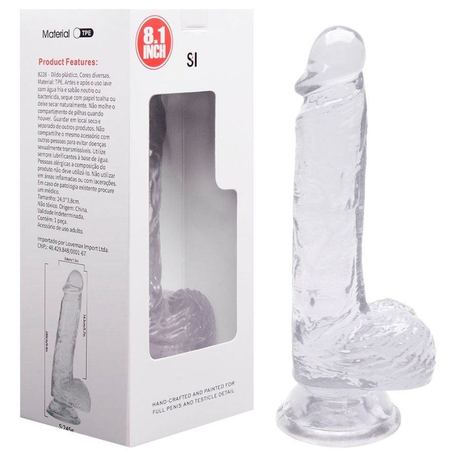 Foto do produto Pênis em Silicone Transparente 18 x 3,8cm