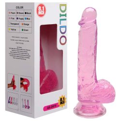 Penis Rosa em Silicone Transparente 18 x 3,8cm
