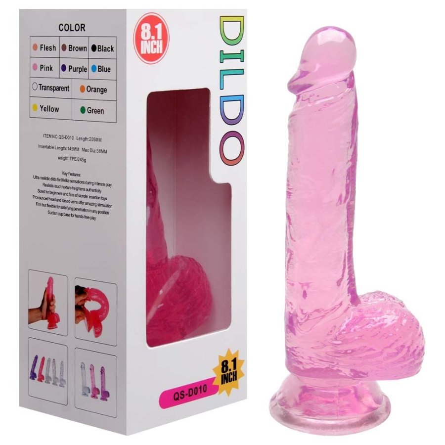 Foto do produto Penis Rosa em Silicone Transparente 18 x 3,8cm