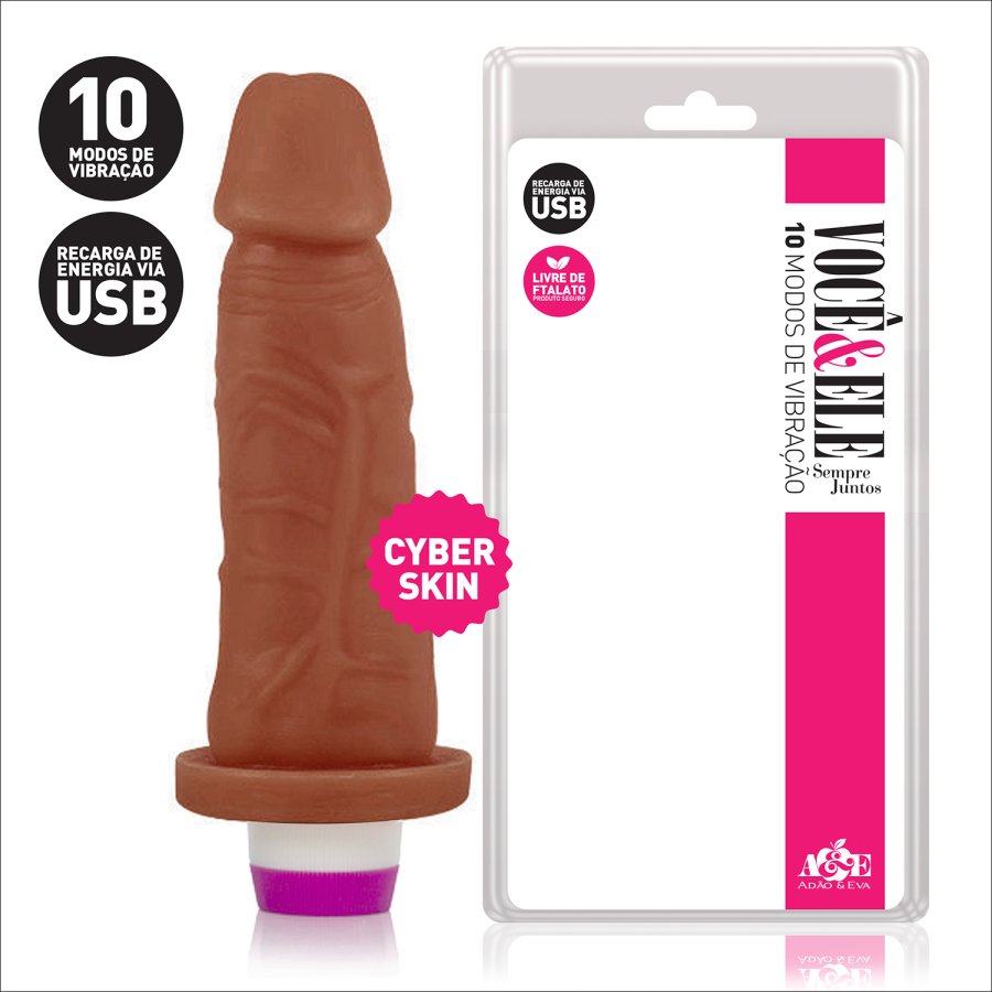 Foto do produto Pênis em Cyberskin com Vibração 16x4cm