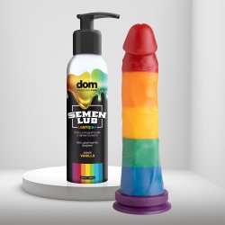 Kit Pride: Pênis 20 x 4,5cm + Lubrificante Semen Vanilla 100g