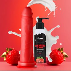 Kit Morango Safado: Prótese que Ejacula + Semen Lub Morango