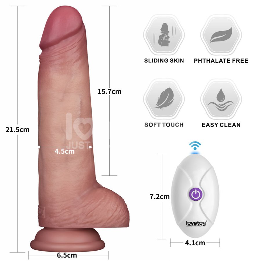 Foto do produto Pênis Dupla Camada em Silicone HD com Vibração 19 x 4,5cm