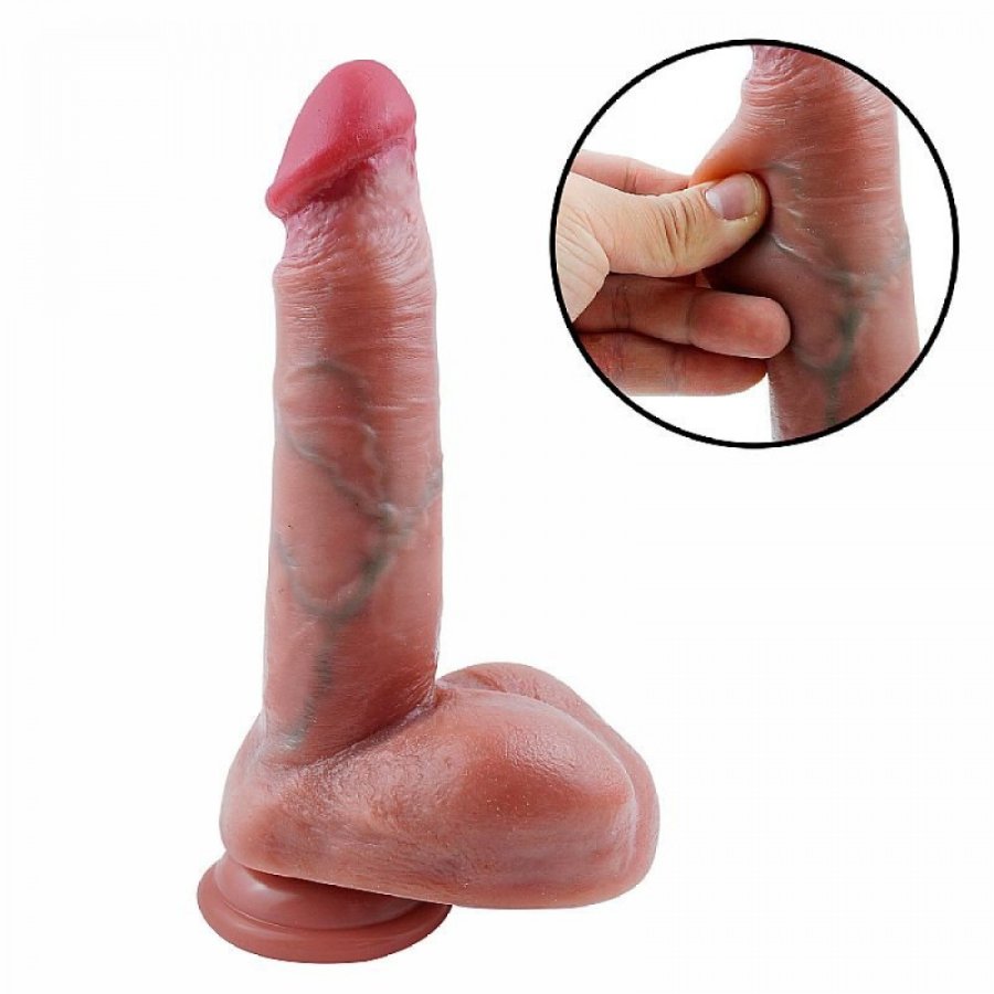 Foto do produto BRUNO: Pênis em Silicone Líquido Dupla Camada 19 x 3,8cm