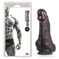 HOMBRE - Pênis com Peitoral Abdômen e Ventosa 21x5cm Marrom