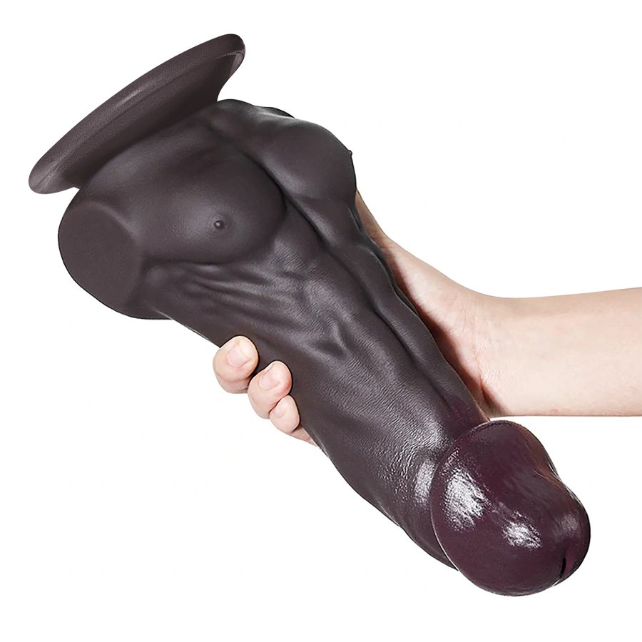 Foto do produto HOMBRE - Pênis com Peitoral Abdômen e Ventosa 21x5cm Marrom