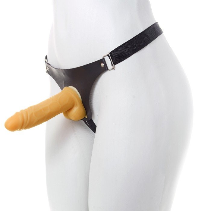 Foto do produto Strap On com Pênis e Escroto Bege 16 x4cm