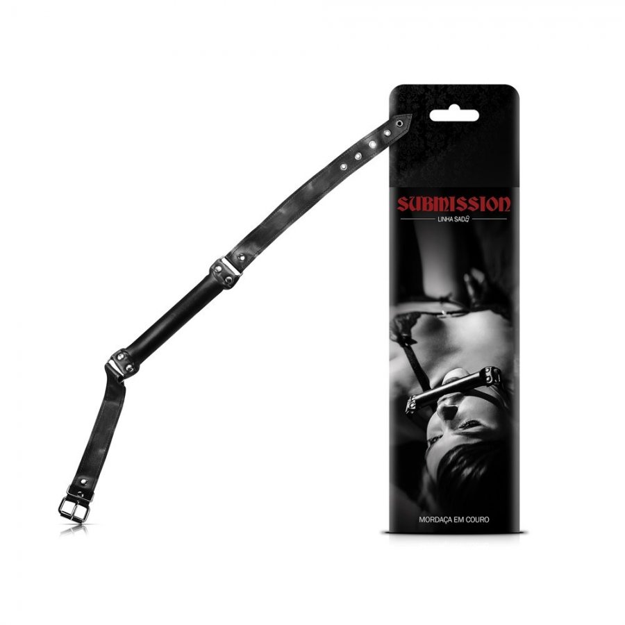 Foto do produto Mordaça Bastão em Couro Black Submission