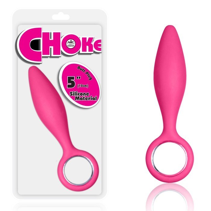 Foto do produto Plug Anal Choke - Silicone Pink com Alça de Metal