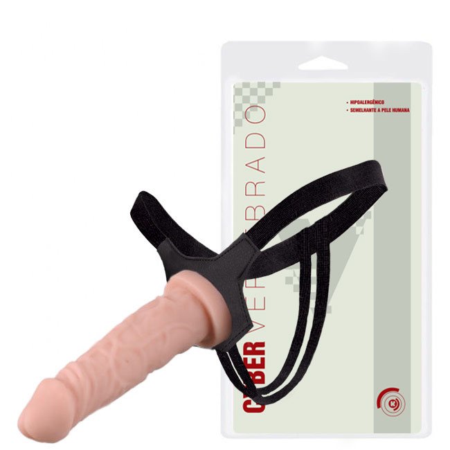 Foto do produto Strap On com Pênis Vertebrado em Cyberskin 18x4cm