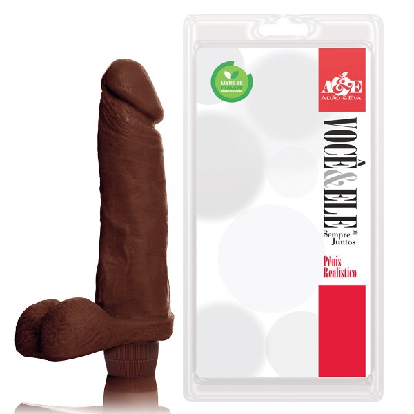 Foto do produto Pênis com Vibro Pegador Marrom 21 x 4,5cm