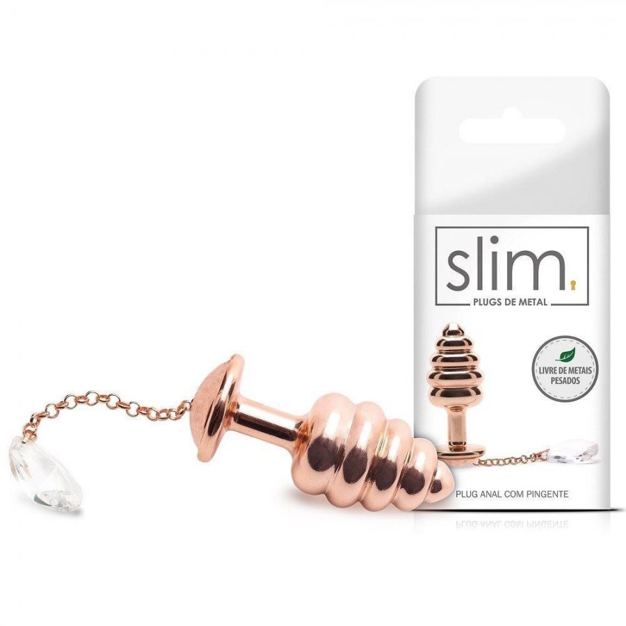 Foto do produto Plug Anal Metal Rosê com Pingente