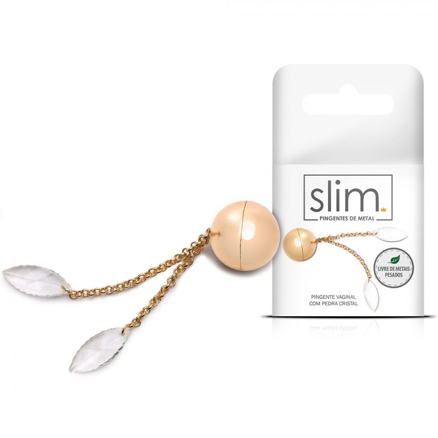 Foto do produto Pingente Vaginal em Metal com Pedra Cristal